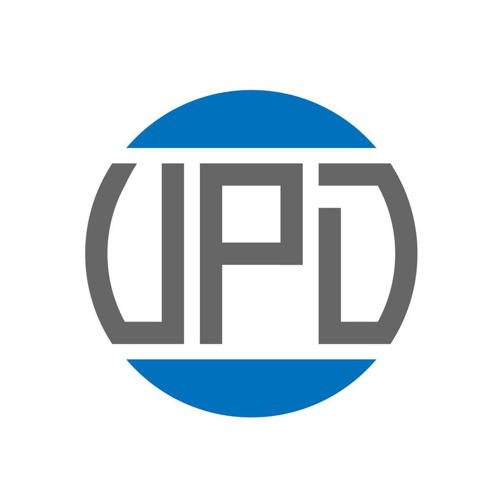 upd lettera logo design su bianca sfondo. upd creativo iniziali cerchio logo concetto. upd lettera design. vettore