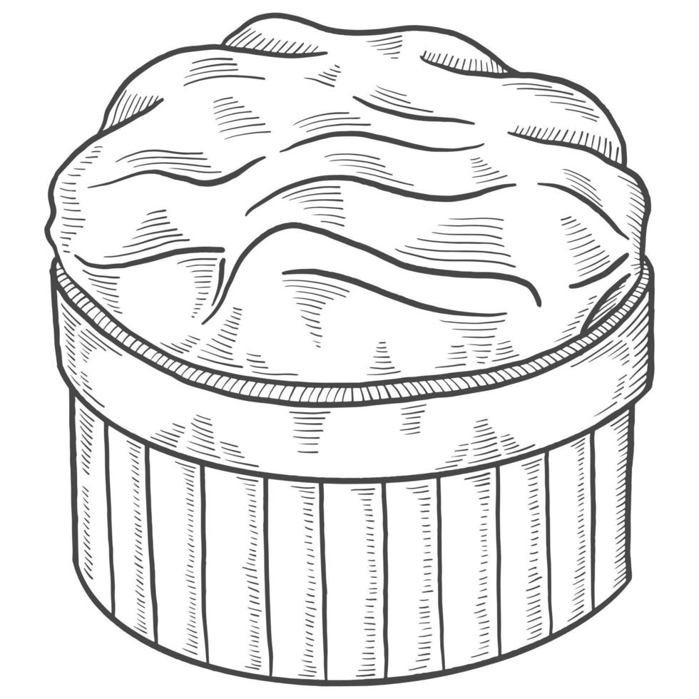 Francia soffio Francia dolce merenda isolato scarabocchio mano disegnato schizzo con schema stile vettore illustrazione