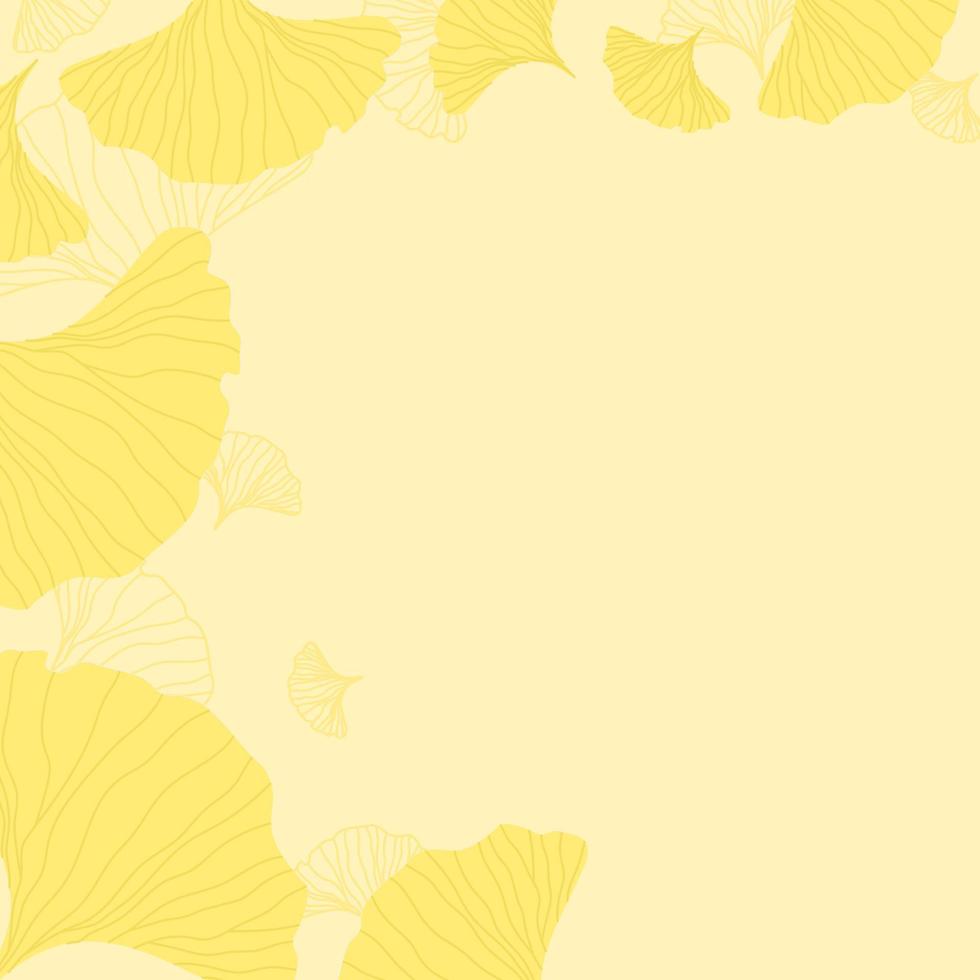 mano disegnato giapponese giallo ginkgo biloba le foglie. vettore telaio di autunno sfondo. concetto per cosmetici o medico.
