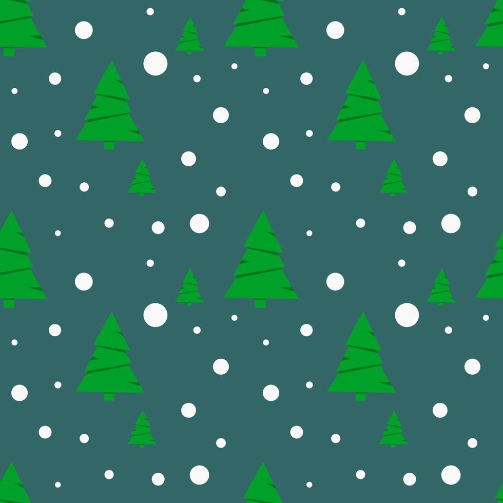 Natale albero senza soluzione di continuità modello. inverno foresta e neve sfondo. vettore design.