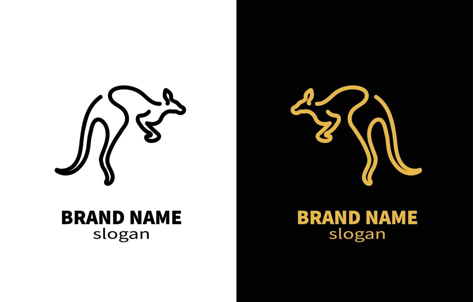 australiano canguro saltare linea arte logo design vettore