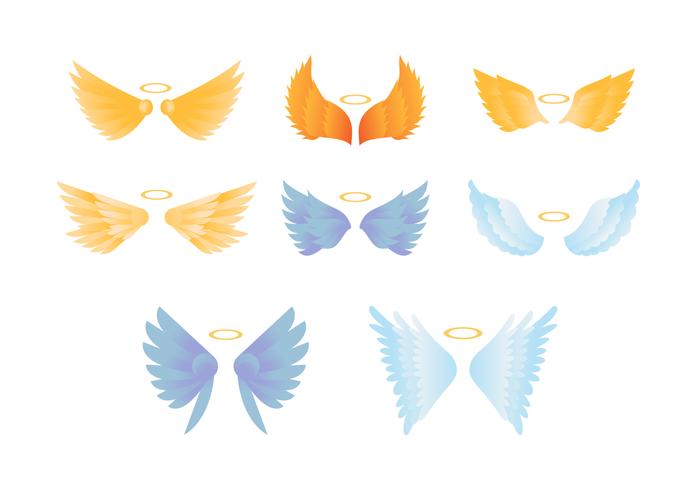 Collezione di ali colorate di angelo vettore