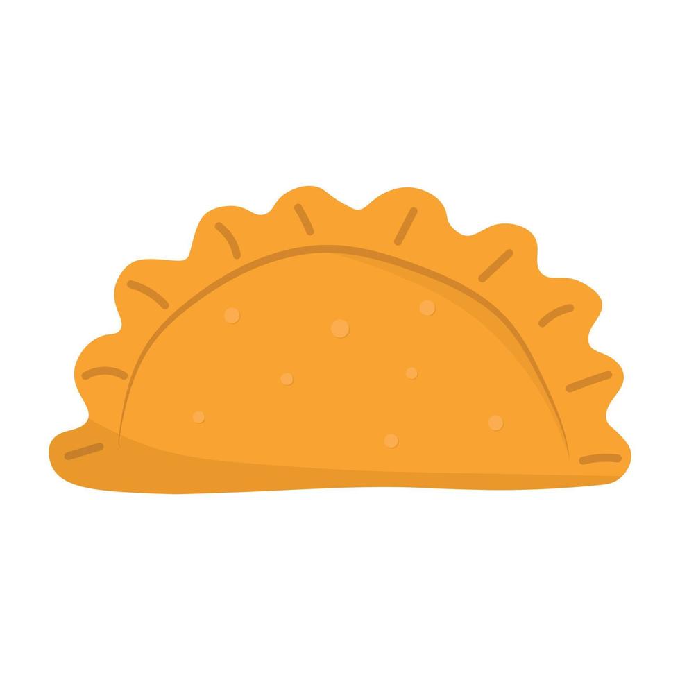 mano disegnato empanada o fritte torta merenda illustrazione. tipico latino America e spagnolo veloce cibo. empanada nel cartone animato stile vettore