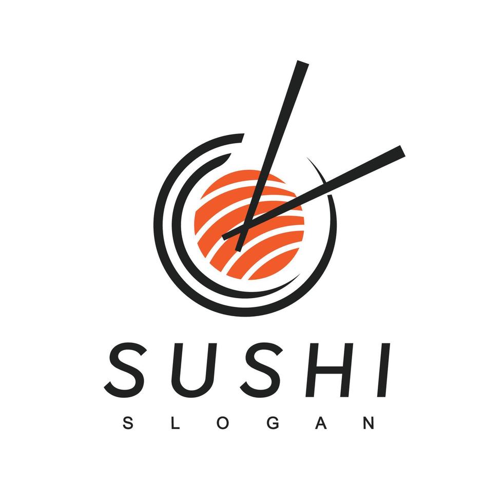 Sushi logo design modello, giapponese cibo icona vettore