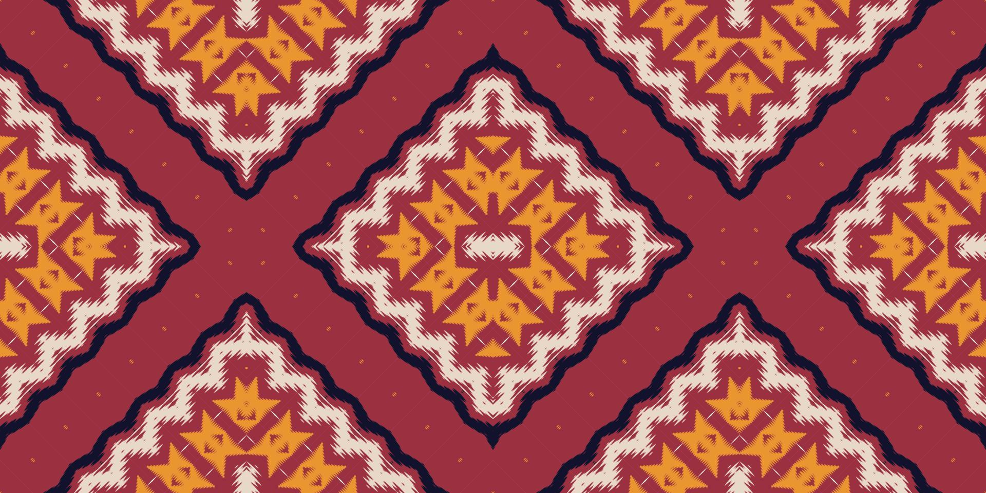 etnico ikat gallone batik tessile senza soluzione di continuità modello digitale vettore design per Stampa saree Kurti Borneo tessuto confine spazzola simboli campioni progettista