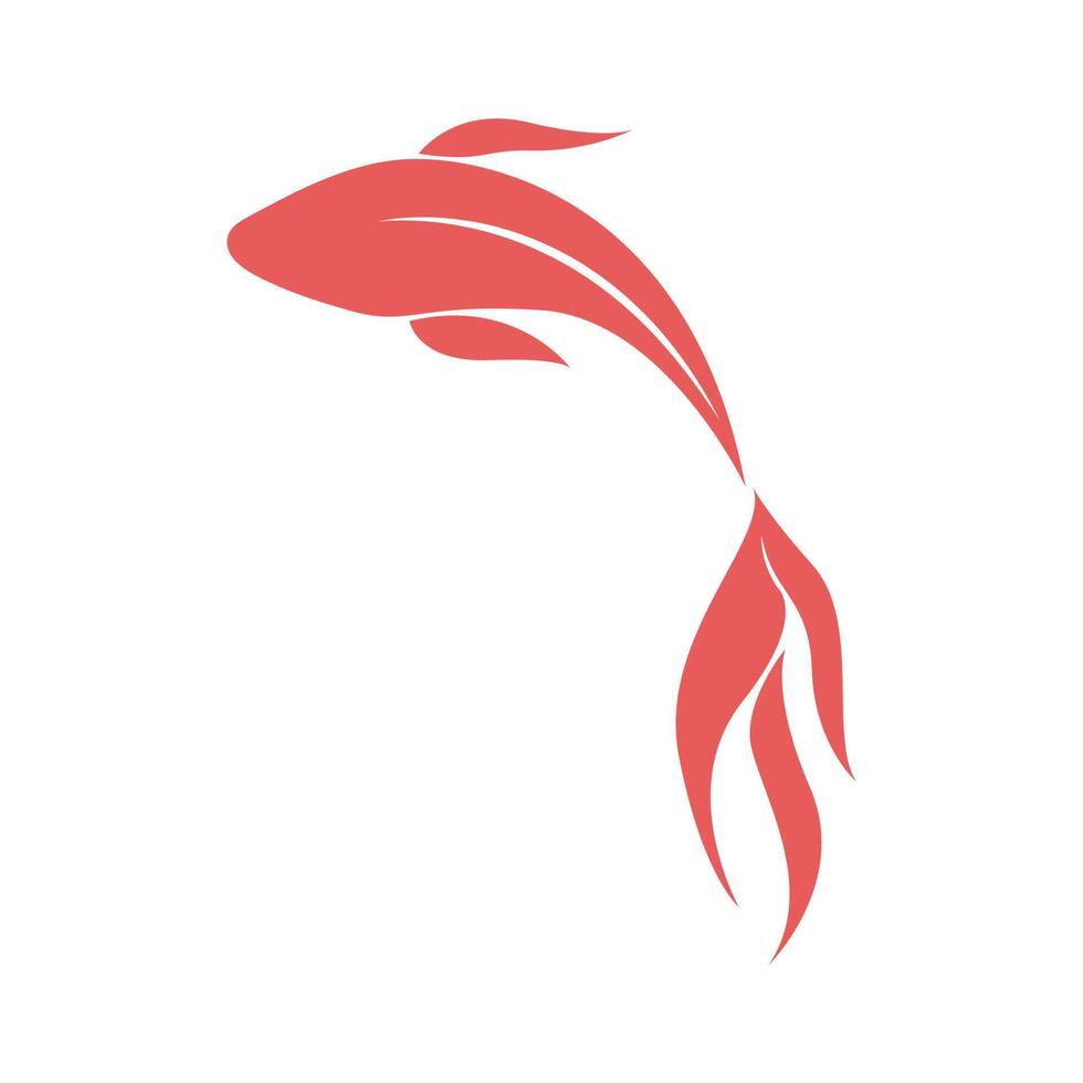 pesce rosso icona logo design vettore