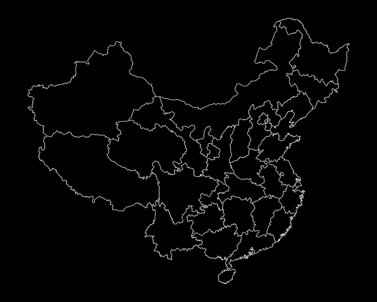 Cina carta geografica con amministrativo divisioni. vettore illustrazione.