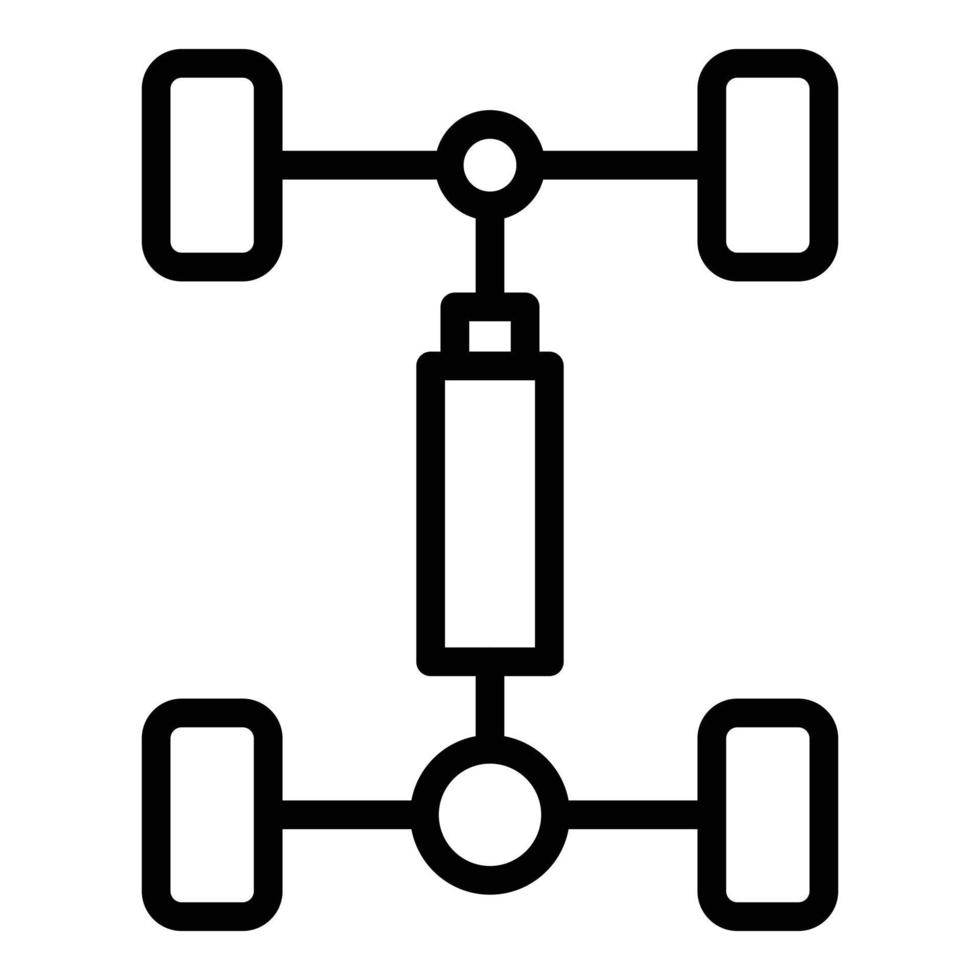 auto assi icona, schema stile vettore