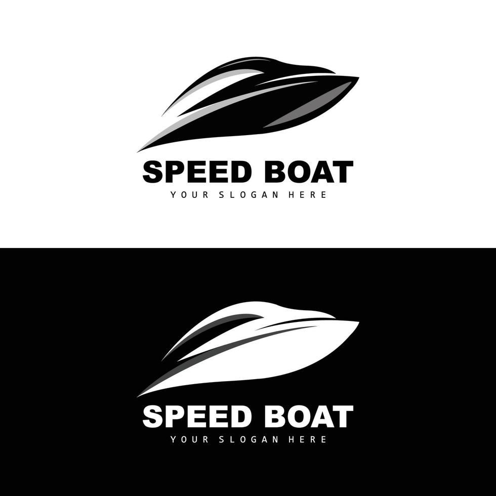 velocità barca logo, veloce carico nave vettore, barca a vela, design per nave produzione azienda, corso d'acqua spedizione, marino veicoli, mezzi di trasporto vettore