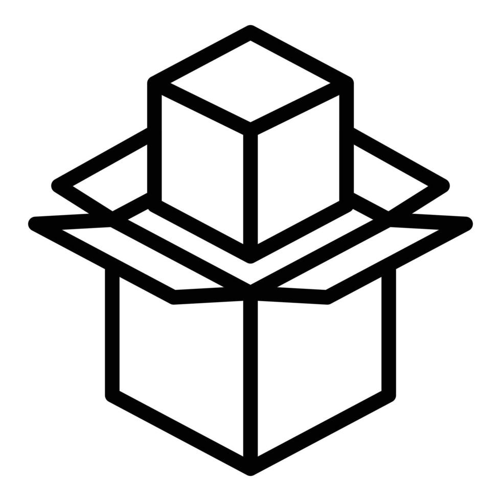 spedizione scatola icona, schema stile vettore