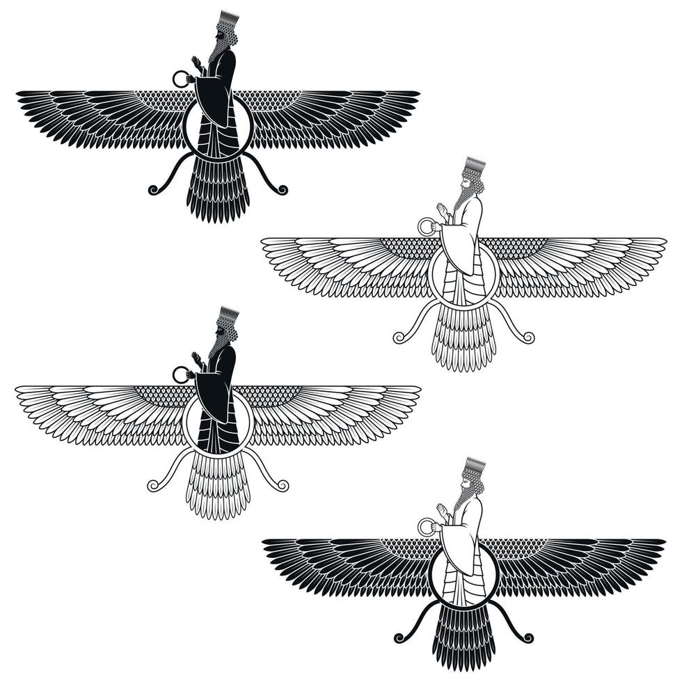sagoma di simbolo di zoroastrismo vettore