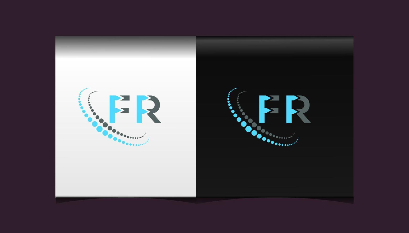 fr lettera logo creativo design. fr unico design. vettore