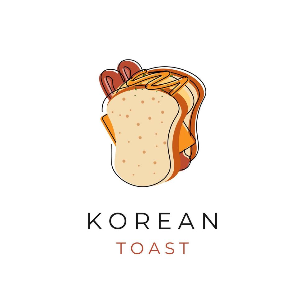 coreano crostini linea arte illustrazione logo vettore