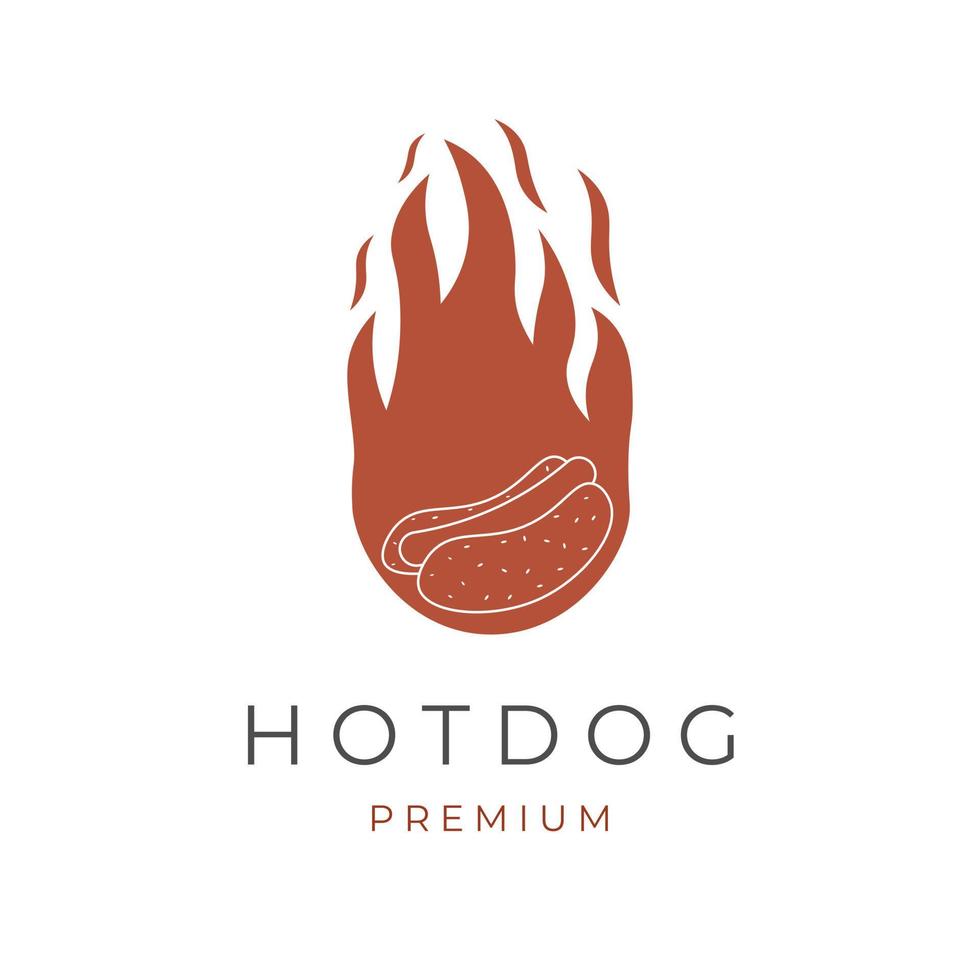 fuoco caldo cane illustrazione logo vettore
