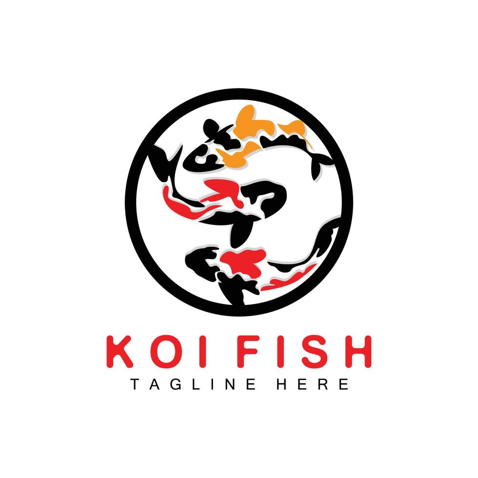 koi pesce logo disegno, Cinese fortunato e trionfo ornamentale pesce vettore, azienda marca oro pesce icona vettore