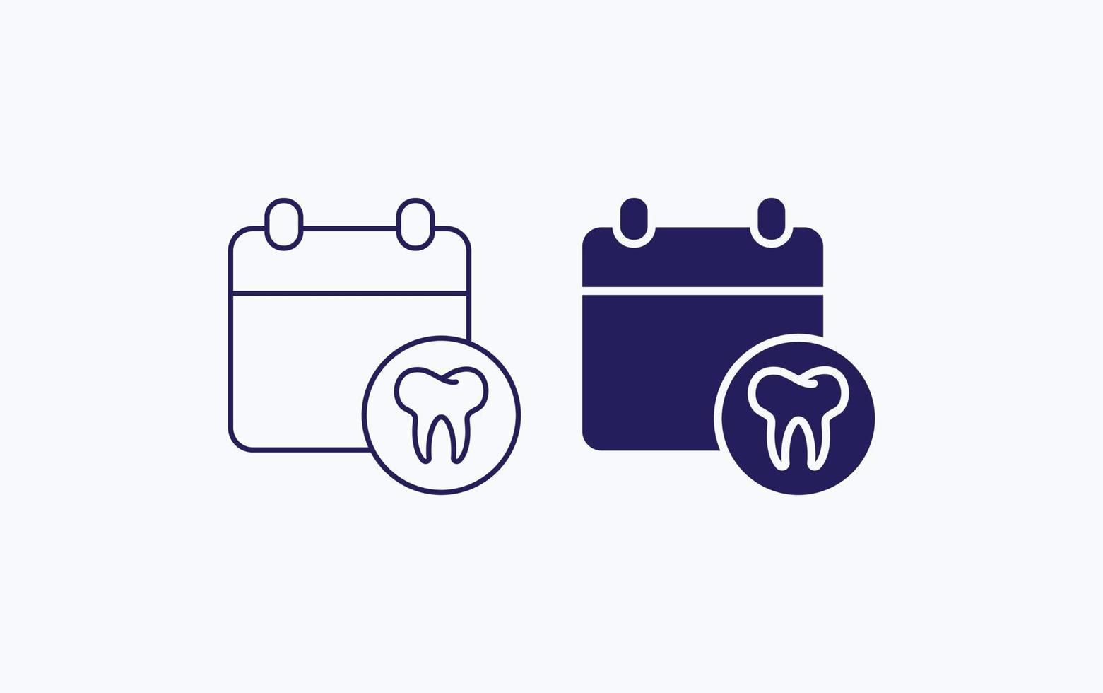 dentale appuntamento, dente giorno, calendario vettore icona