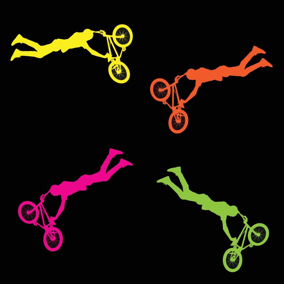 bicicletta icona. bicicletta gara simbolo. Ciclismo gara piatto icona. ciclista cartello. strada ciclista silhouette. gli sport logo vettore