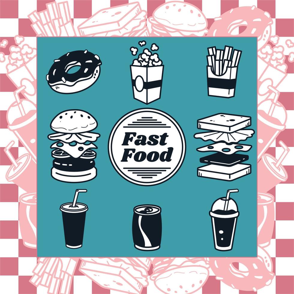icone di fast food vettore