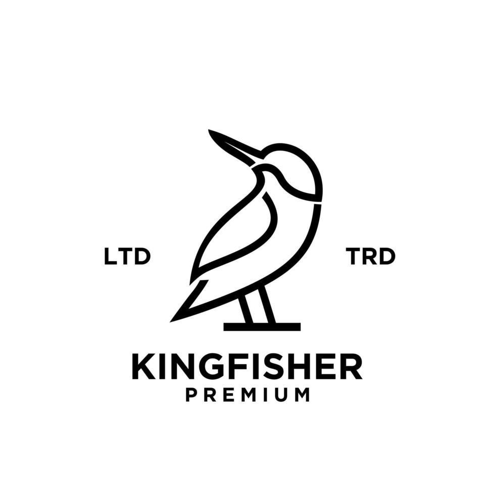 disegno vettoriale del logo della linea del martin pescatore