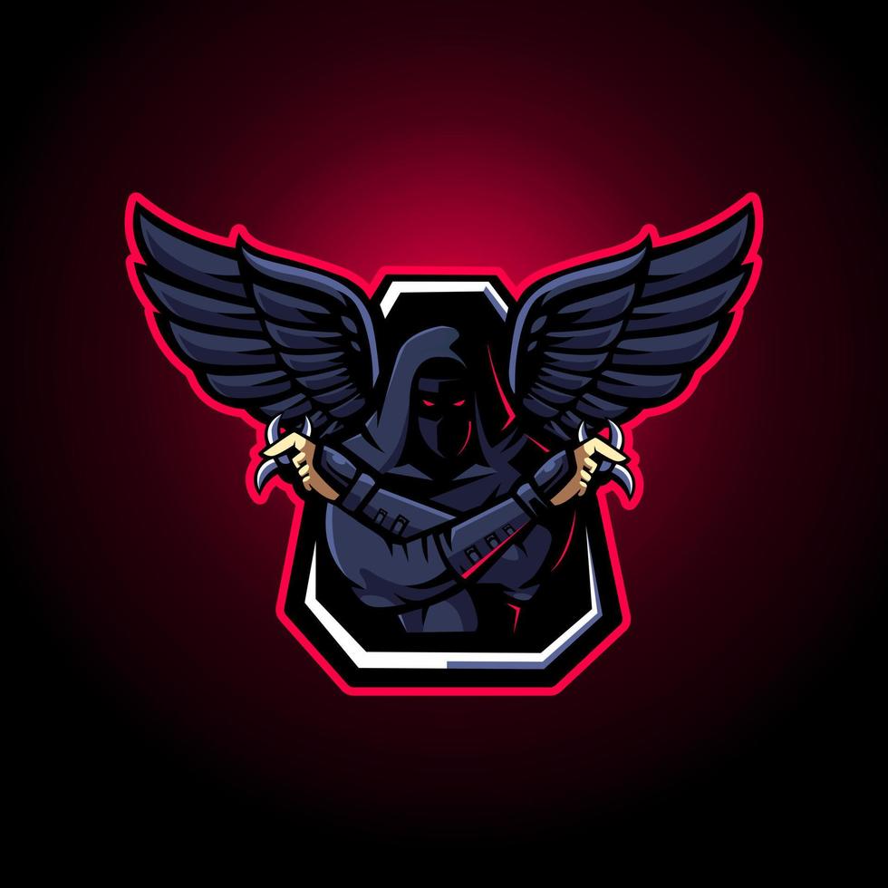 buio ninja esport logo vettore