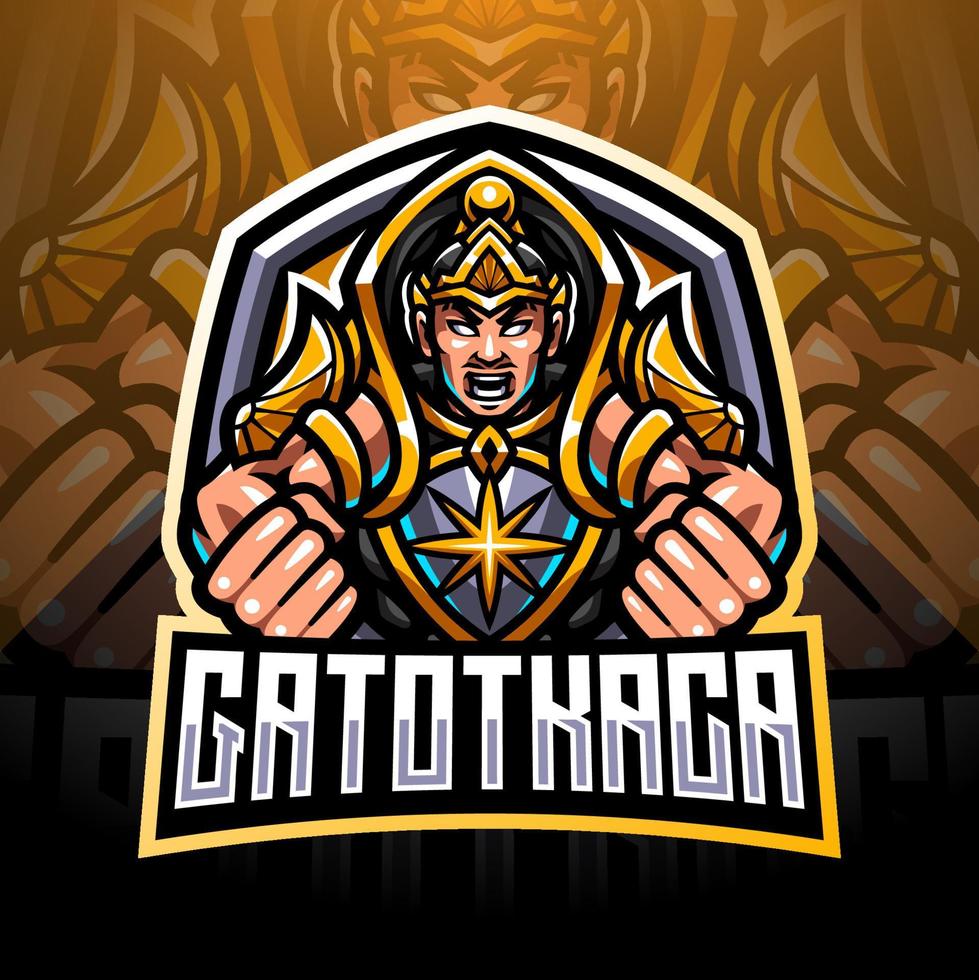 gatotkaca esport logo mascotte design vettore