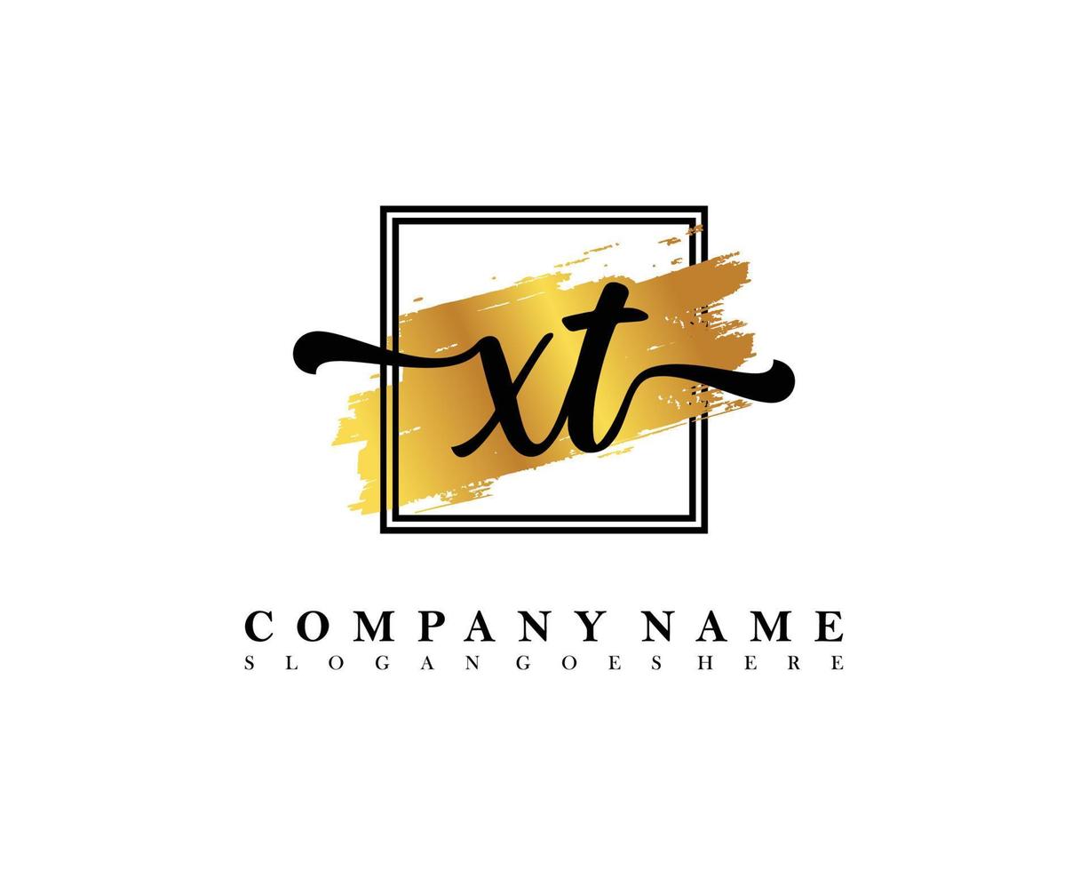 xt iniziale grafia logo concetto vettore