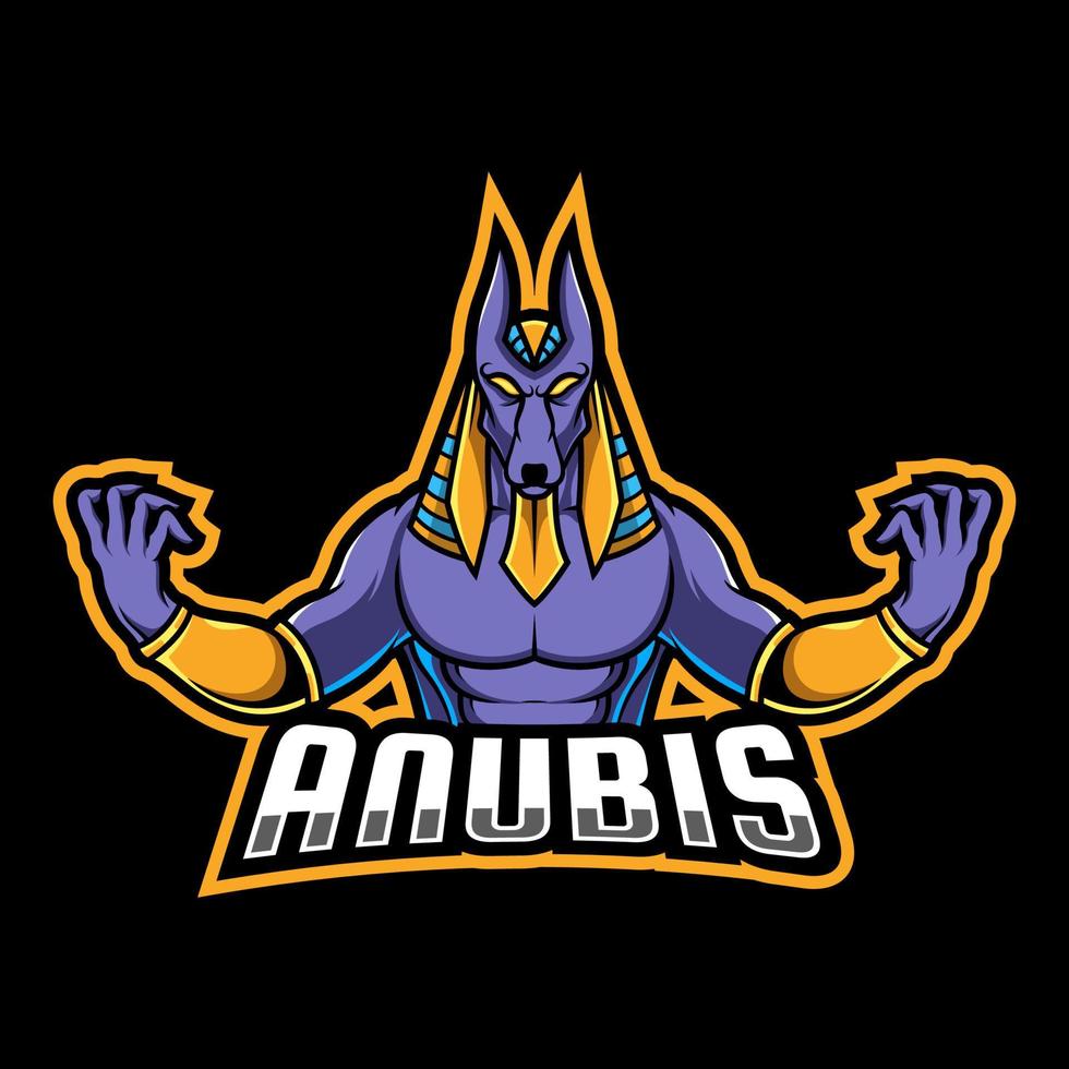 anubis gioco portafortuna logo illusione vettore