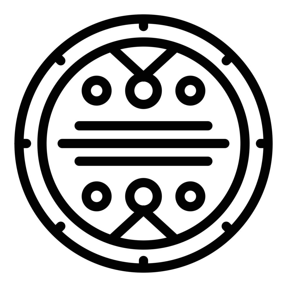oro moneta amuleto icona, schema stile vettore