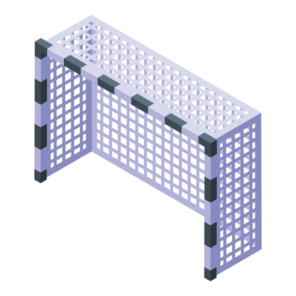 scuola Palestra calcio cancello icona, isometrico stile vettore