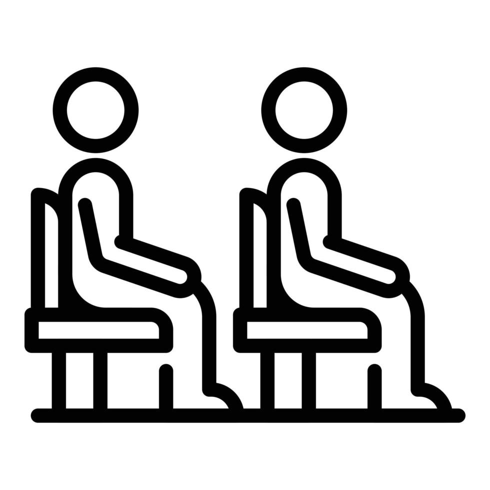 viaggiatori posti a sedere icona, schema stile vettore