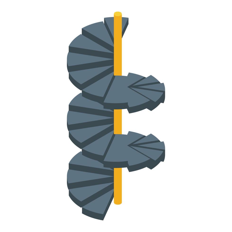 icona della scala a chiocciola, stile isometrico vettore