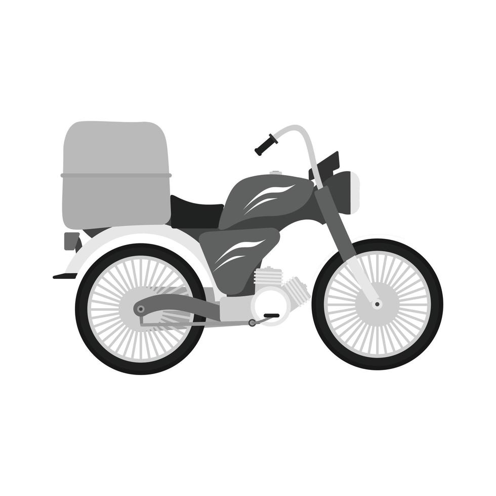 bicicletta piatto in scala di grigi icona vettore
