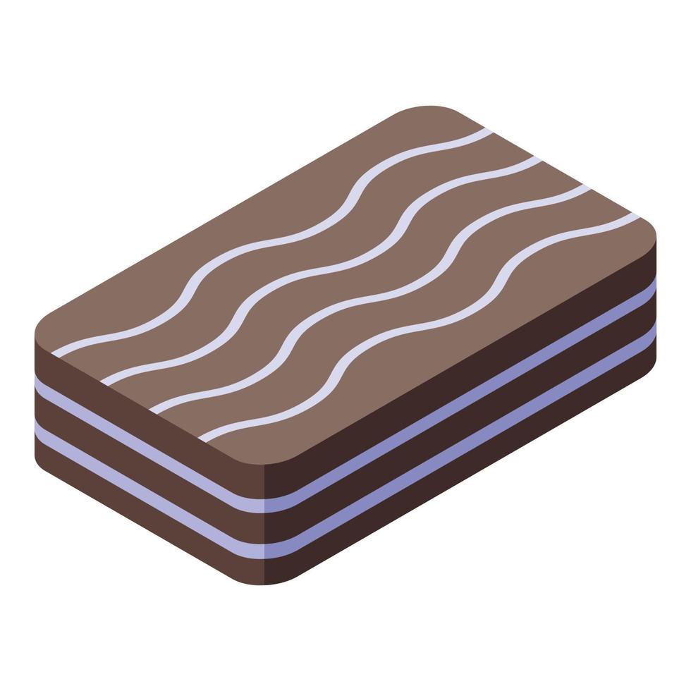 Sandwich cioccolato icona, isometrico stile vettore