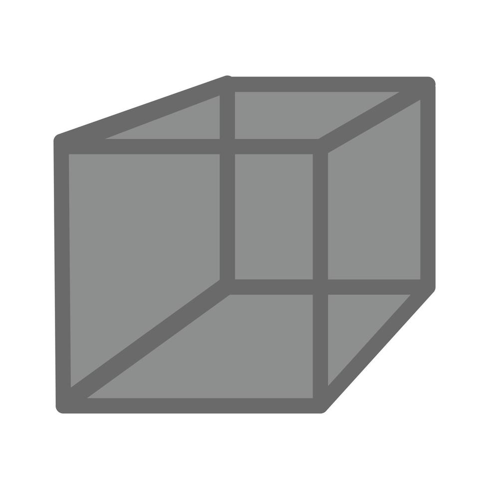 cuboide piatto in scala di grigi icona vettore