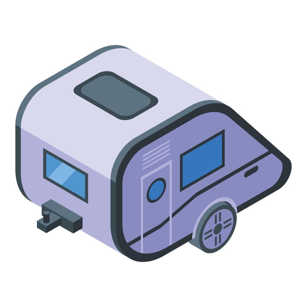 campo trailer icona, isometrico stile vettore