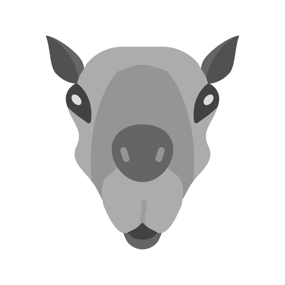cammello viso piatto in scala di grigi icona vettore