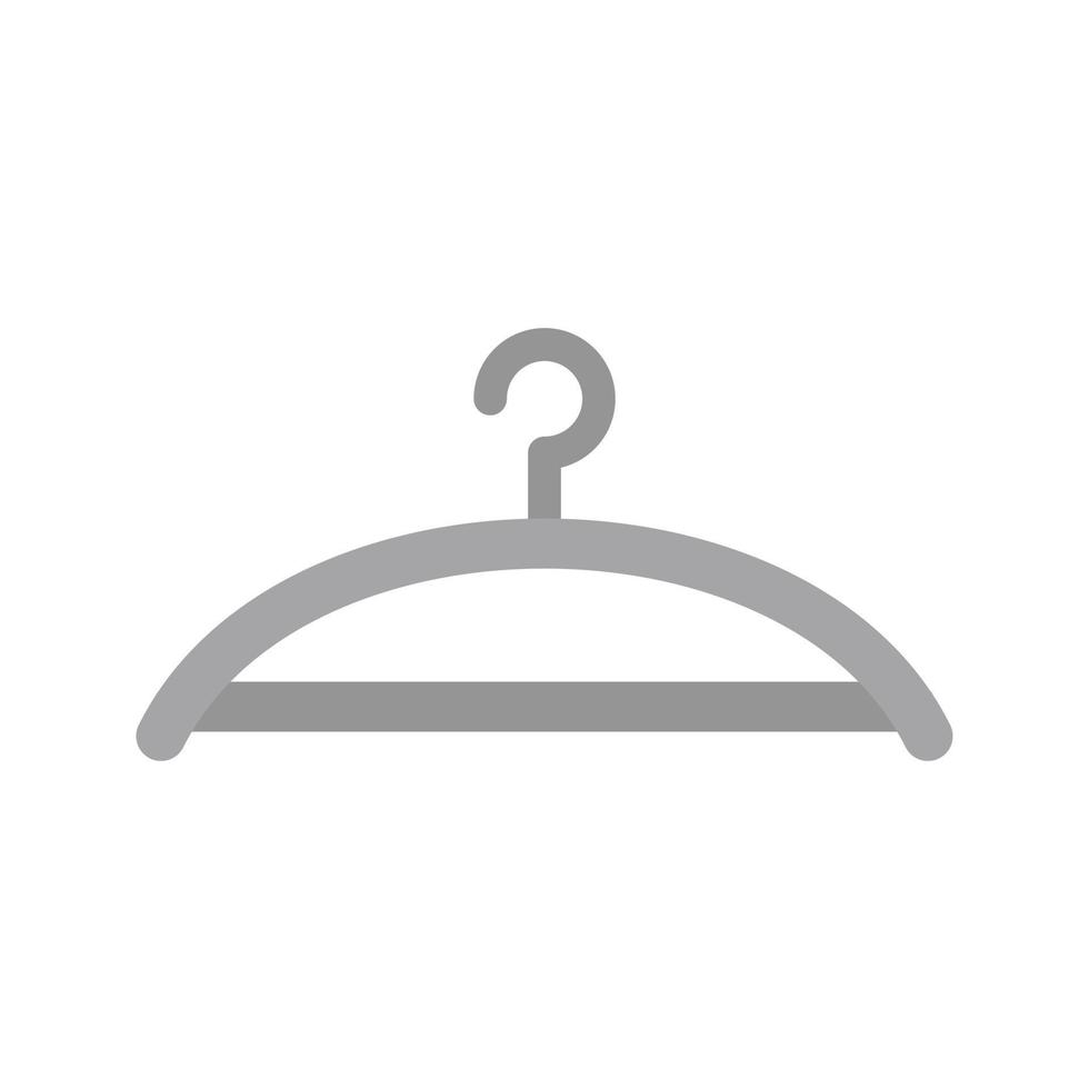 appendiabiti piatto in scala di grigi icona vettore