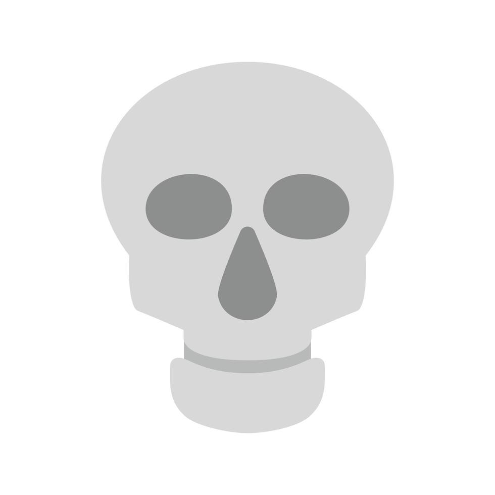 cranio piatto in scala di grigi icona vettore