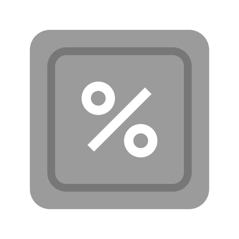 percentuale simbolo piatto in scala di grigi icona vettore