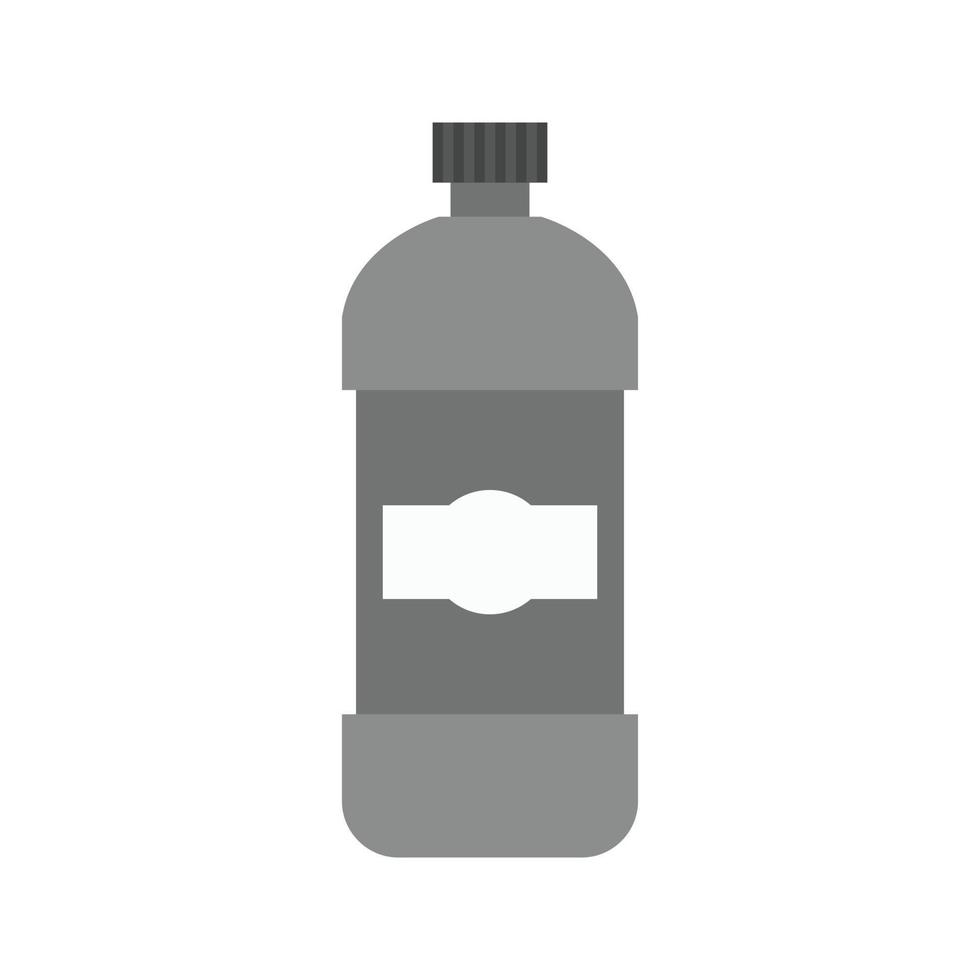 detergente bottiglia piatto in scala di grigi icona vettore