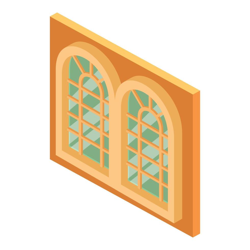 palazzo finestra icona, isometrico stile vettore