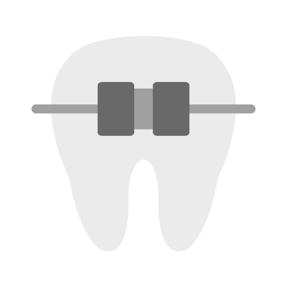 dente con bretelle piatto in scala di grigi icona vettore