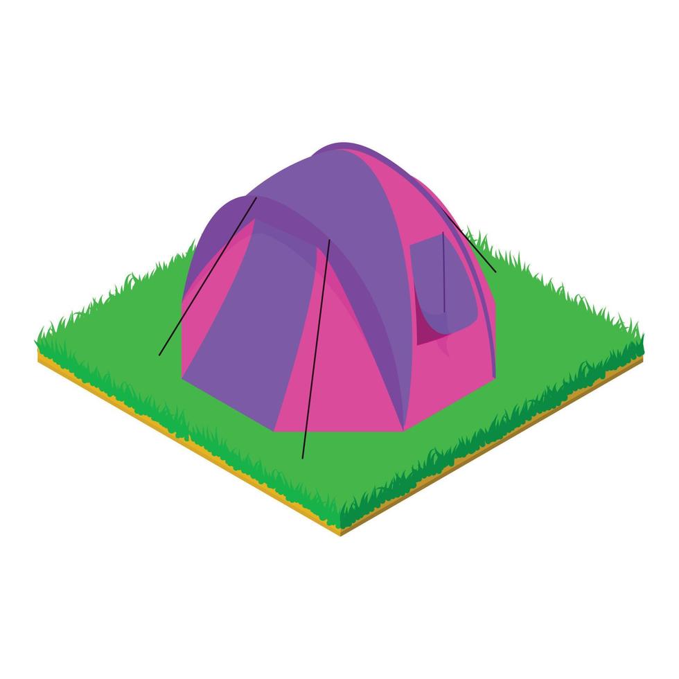 colorato tenda icona, isometrico stile vettore