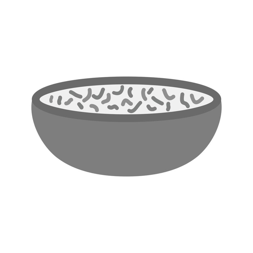 pane la minestra piatto in scala di grigi icona vettore