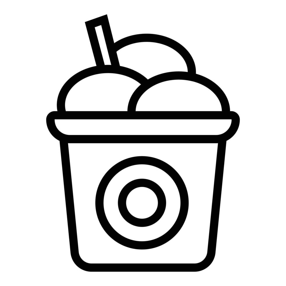 gelato secchio icona schema vettore. ghiaccio crema vettore