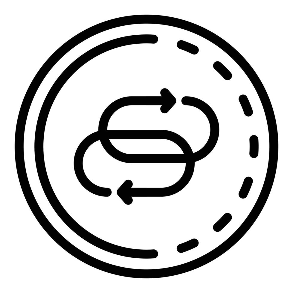 Due ricaricare segni nel un' cerchio icona, schema stile vettore