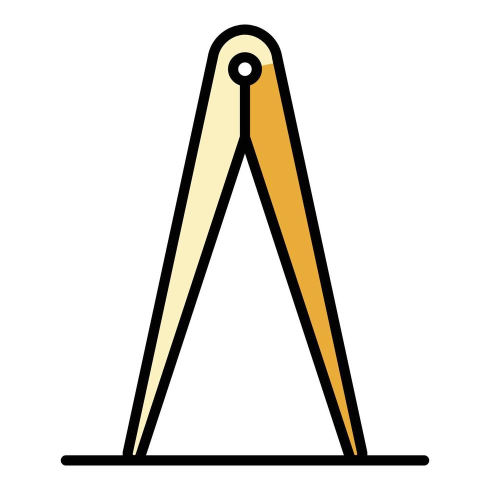 metallo misurazione vasaio attrezzo icona colore schema vettore