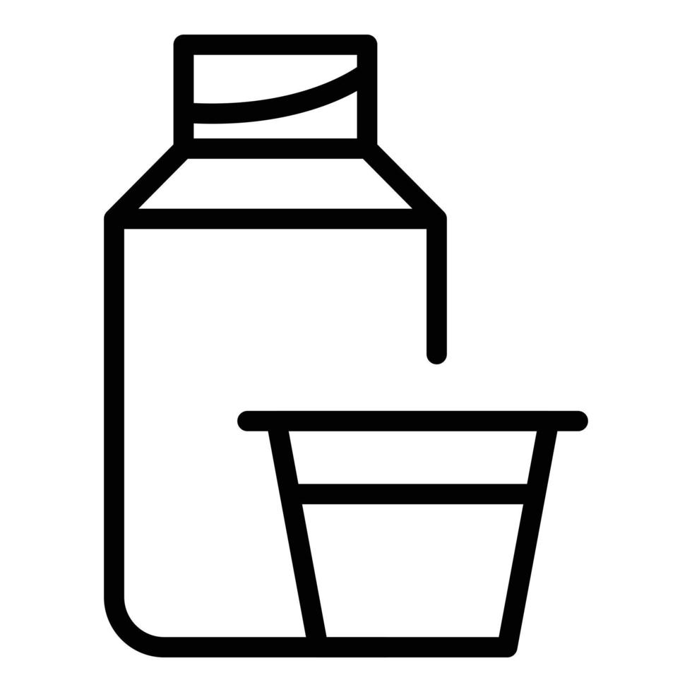 sciroppo bottiglia icona schema vettore. medicina liquido vettore
