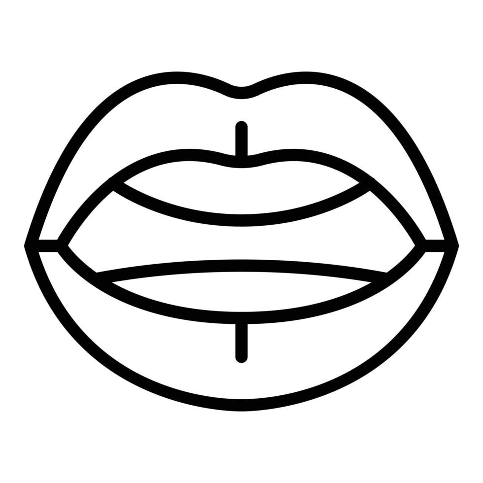bocca sync icona schema vettore. alfabeto espressione vettore
