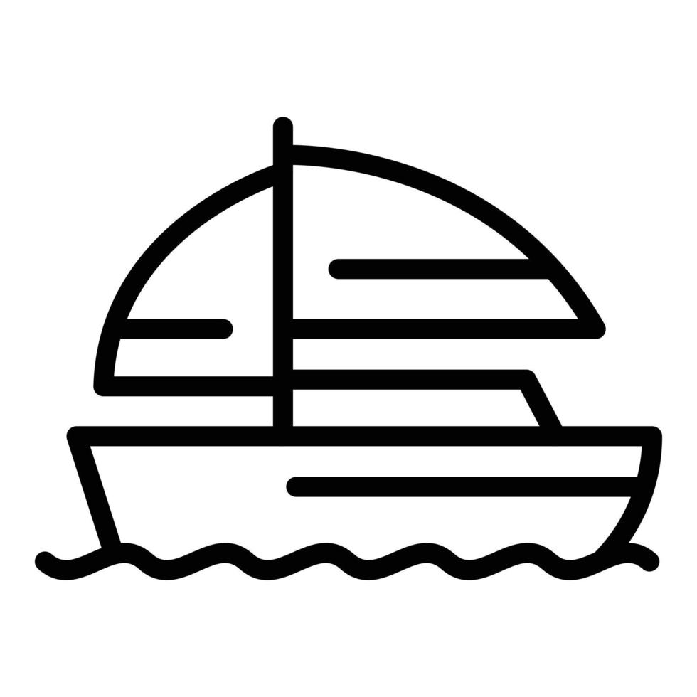 viaggio barca icona schema vettore. nave crociera vettore